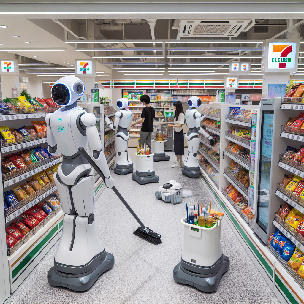 7-Eleven prueba robots para reabastecer estantes y limpiar suelos en Tokio ante la escasez de personal
