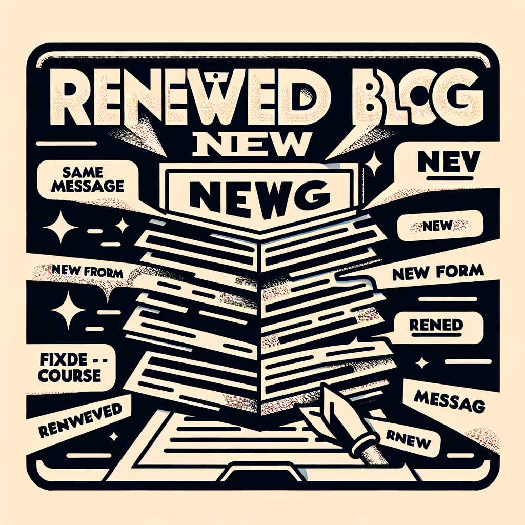 Blog Renovado
Mismo Mensaje, Nueva Forma
Rumbo Fijo
Nueva Versión del Blog
Mensaje Renovado