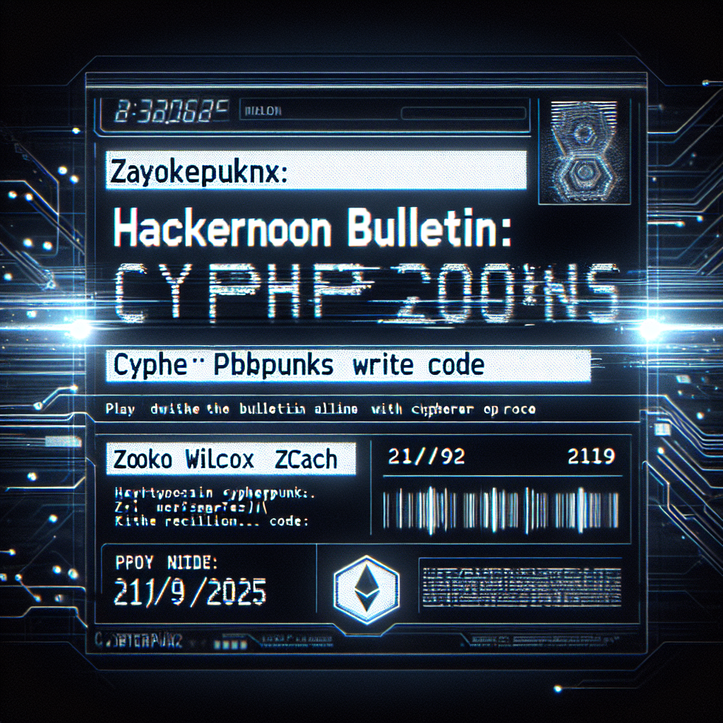 Boletín HackerNoon: Cypherpunks Escriben Código Zooko Wilcox Zcash 21/9/2025
