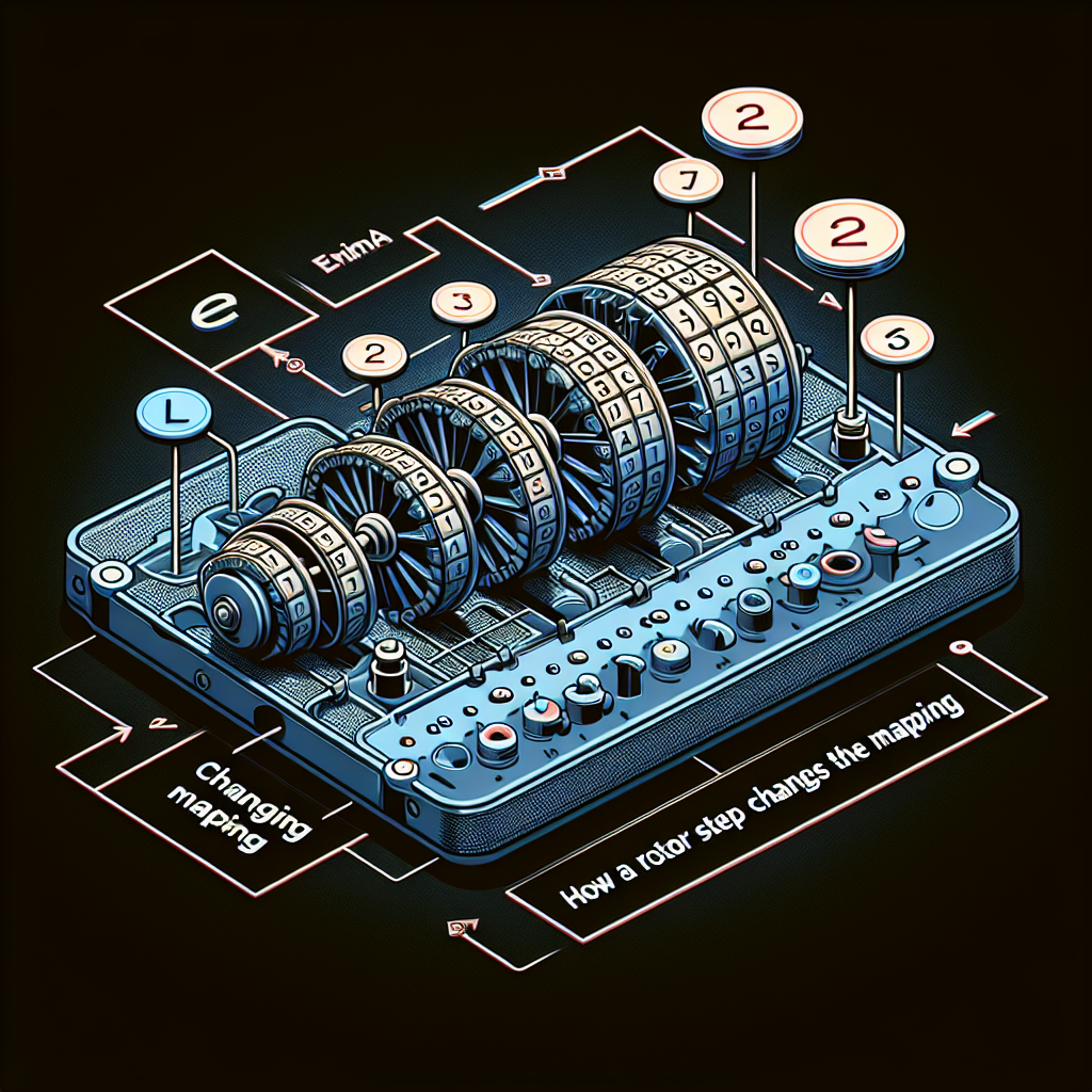 Enigma: cómo un paso del rotor cambia el mapeo