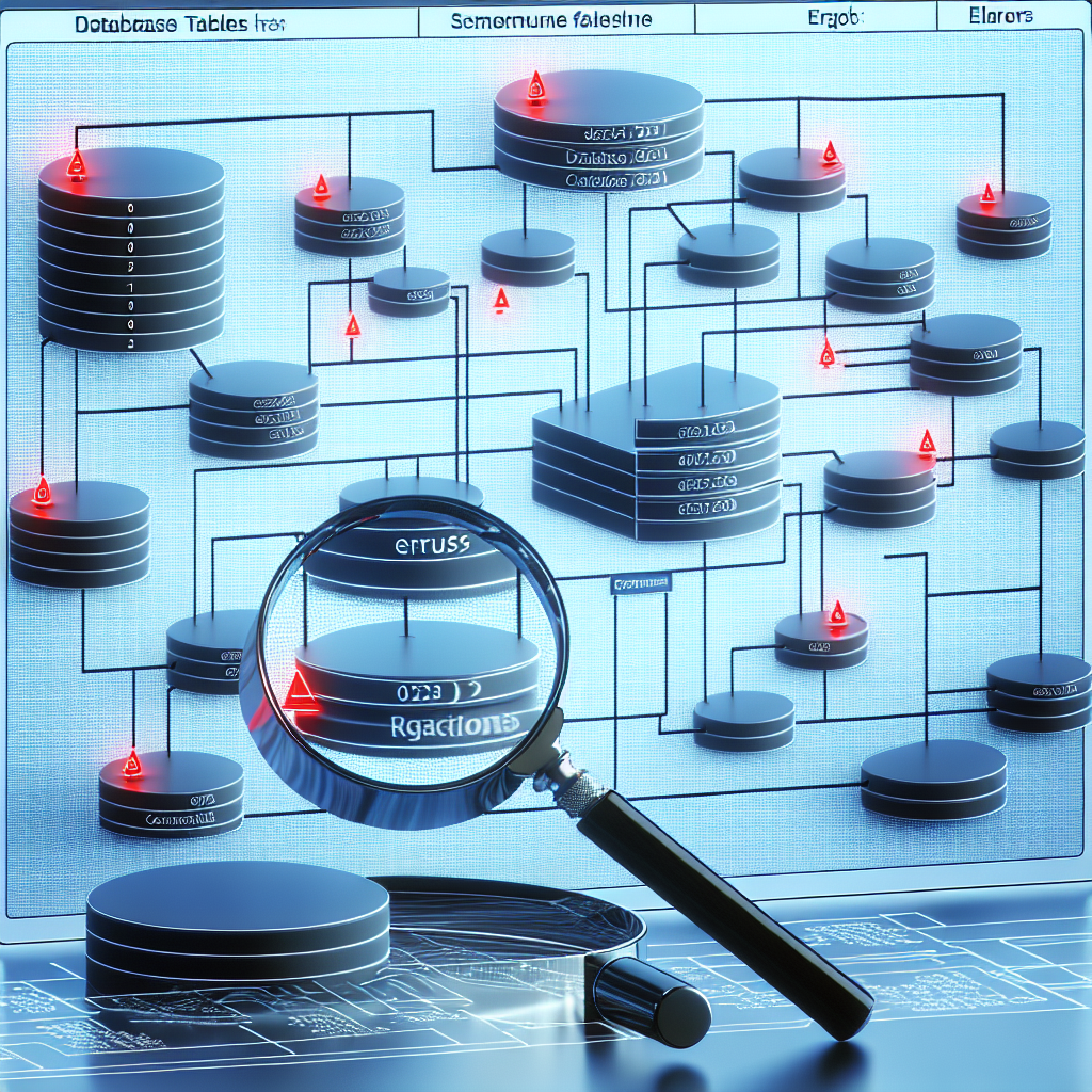 Esquema de base de datos filtrado por errores