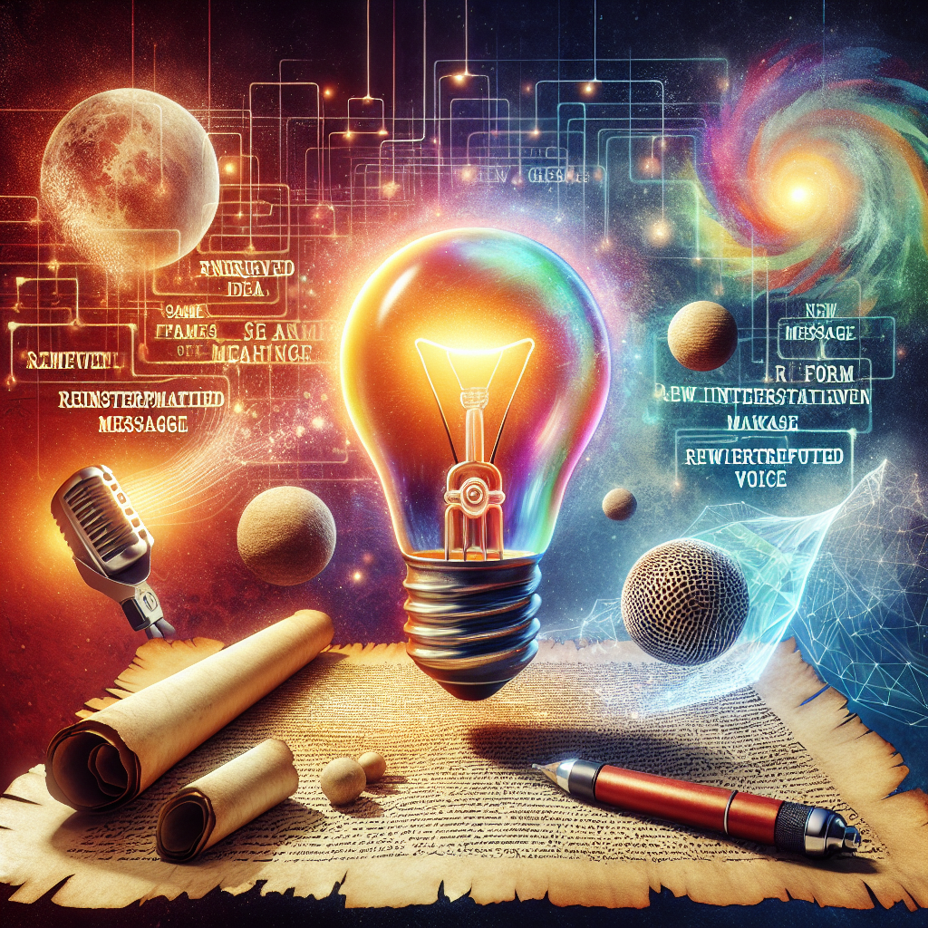 Mensaje Renovado
Idea Reimaginada
Mismo Mensaje, Nueva Forma
Mensaje Reinterpretado
Voz Renovada