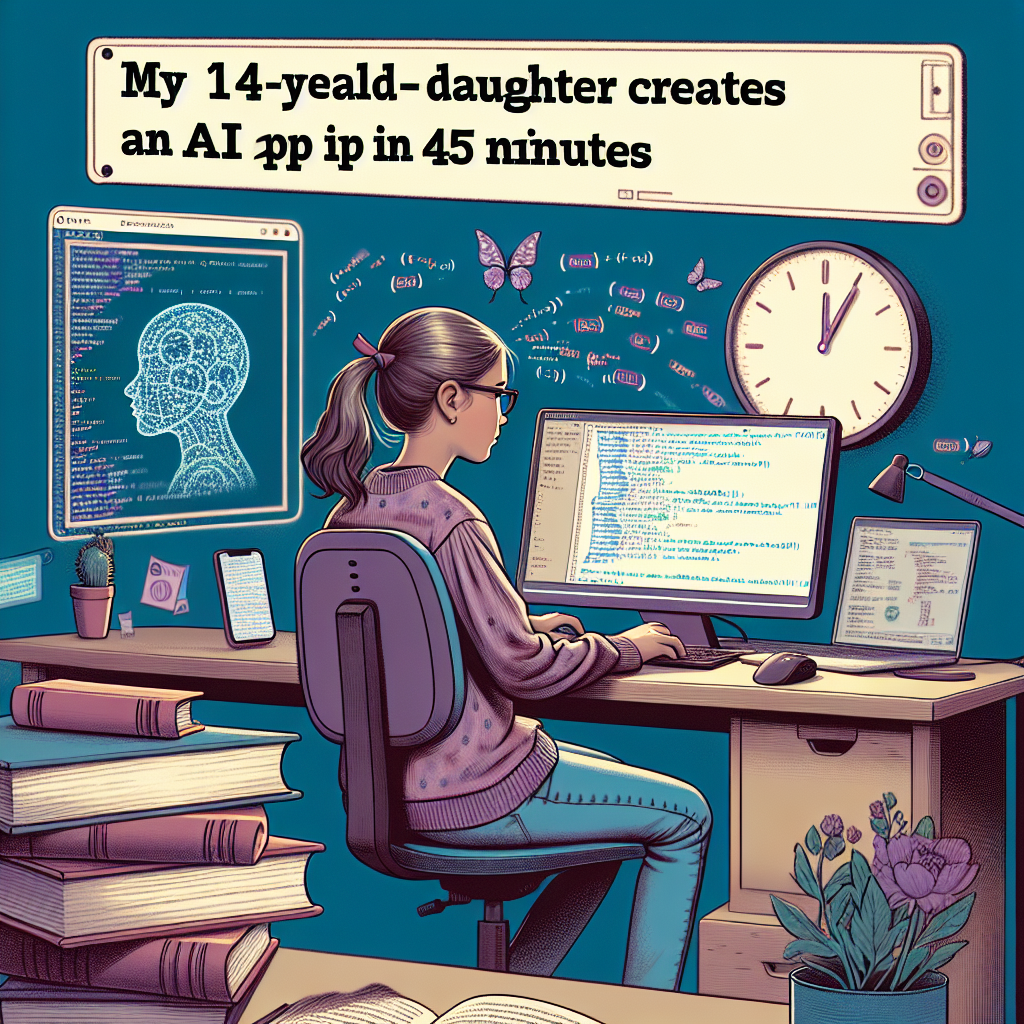 Mi hija de 14 años crea una app de IA en 45 minutos