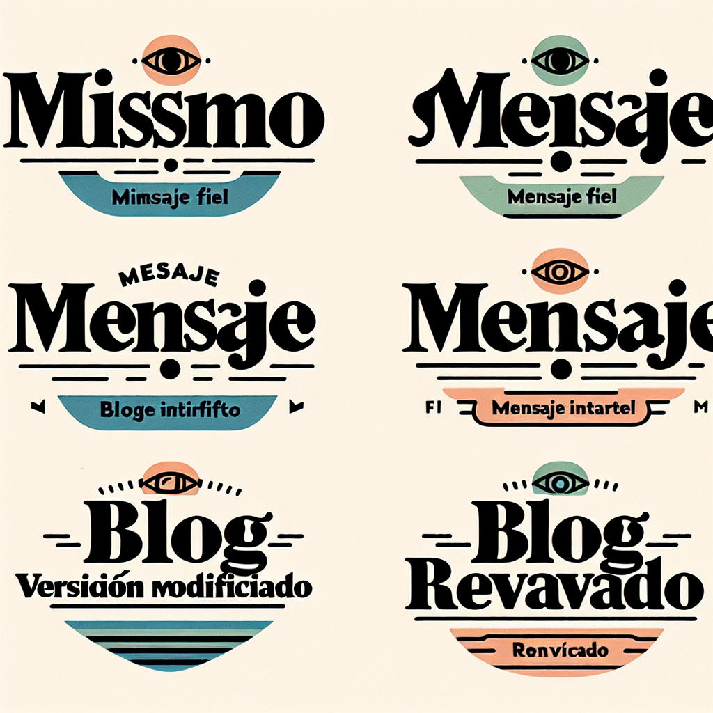 Mismo mensaje
Mensaje fiel
Blog modificado
Mensaje intacto
Versión modificada
Blog renovado