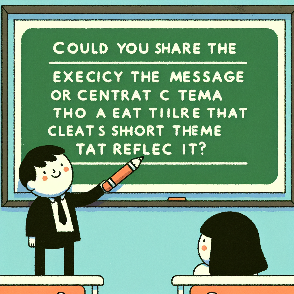 ¿Podrías compartir el mensaje exacto o el tema central para crear un título corto que lo refleje?