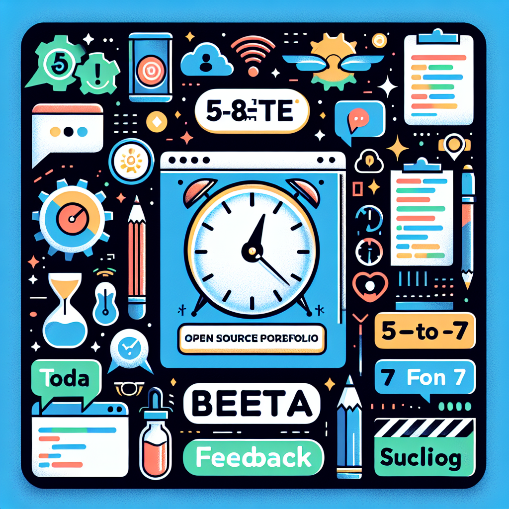 Portafolio de código abierto: feedback beta de 5–7 minutos