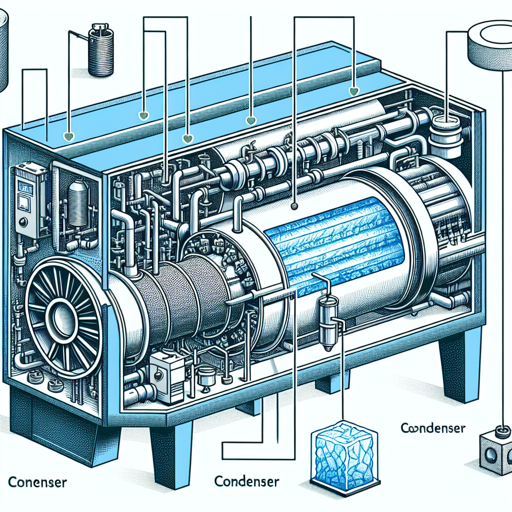 Qué hace el condensador en la máquina de hielo tubular