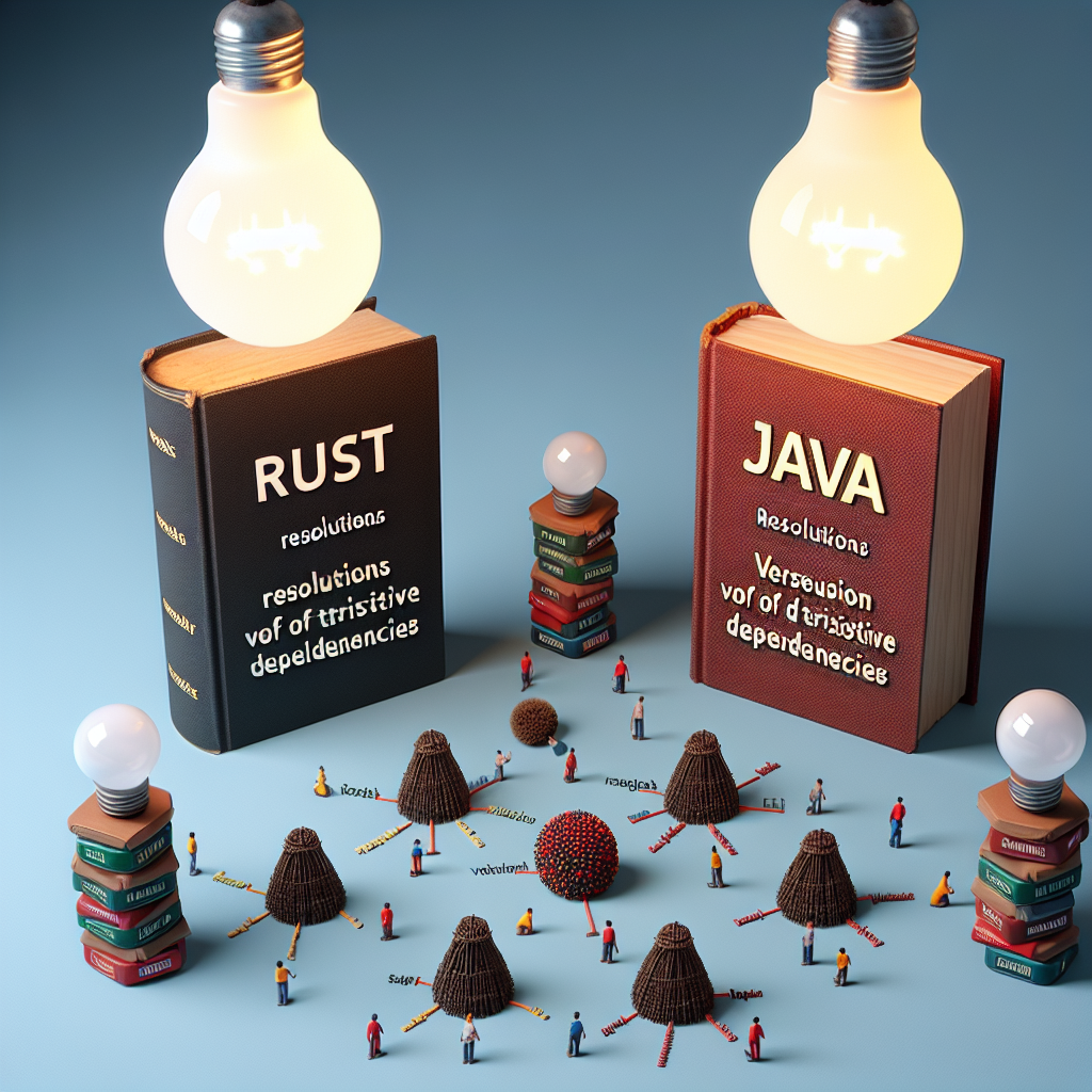 Resolución de versiones de dependencias transitivas: Rust vs Java